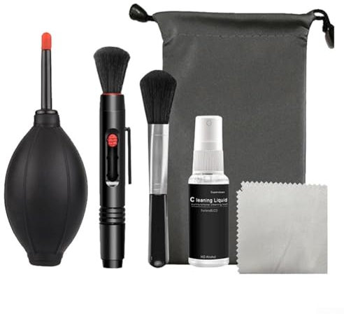 Essential Kit de nettoyage professionnel pour appareil photo numérique DSLR 6 en 1 pour enlever la poussière et les empreintes digitales