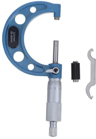 TOPPERFUN Micromètre D’extérieur Professionnel En Acier Inoxydable, Précision 0,01 Mm, Plage De Mesure 25-50 Mm, Outil Métrique Portable Pour Contrôle Qualité Et Usinage Précis