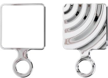 Funerom Quadratischer Handspiegel Handspiegel mit Griff Handspiegel für Frauen (Galvanisiertes Silber, 16,5 x 10,2 cm)
