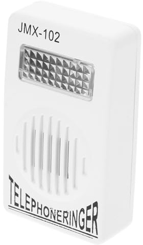 Homoyoyo Amplificador de Timbre de Teléfono Blanco para Teléfono Fijo Volumen Ajustable y Diseño Compacto, Adecuado para Mejorar el Sonido Hogar