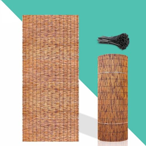 Rouleaux de clôture en roseau naturel – Clôture en roseau pour balcon – Panneaux brise-vue – Revêtement de clôture décoratif – 0,6 m, 1,2 m de haut – Tissé à la main – Ombre/décoration/protection de