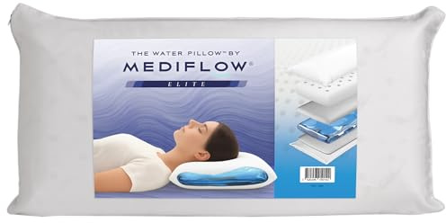 Mediflow Wasserkissen - Elite Collection Memory Foam Kissen Orthopädisches Kissen zur Linderung von Nackenschmerzen Verstellbares Wasserkissen zum Schlafen (40 x 80 cm)