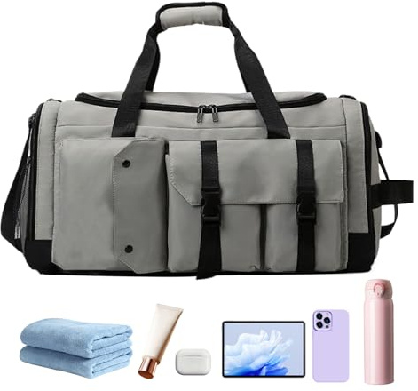 Reisetasche wasserdichte Große Sporttasche Für Training | Reise Rucksack Mit Trocken Nass Trennung Für Outdoor Handschuhe Kleidung Flasche Sneakers
