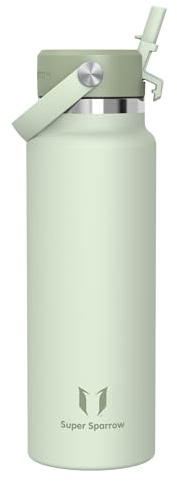 Sparrow Borraccia Termica - 1.2L - SwivelSip Bottiglia Acciaio Inox - Senza BPA Borracce Termiche, Borraccia con Cannuccia Ergonomica per Scuola, Sportiva, Campeggio, Palestra