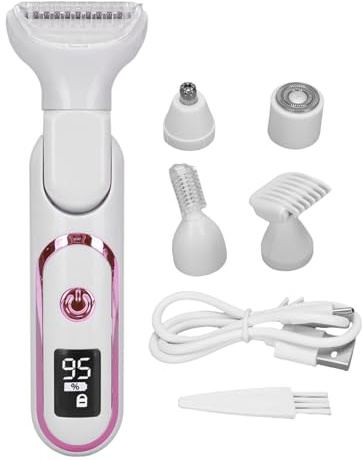 Hiraith 5 in 1 Elektrischem Körper Haar Trimmer Epilator für Frauen Männer Nass Trocken Verwenden Schamhaar Groomer mit Austauschbaren Köpfen