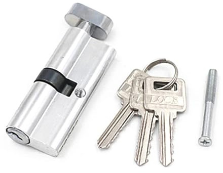 Serratura a cilindro per porte, Cilindro serratura porta in PVC con pomolo, confezione da 2, multicolore, 70x29 mm(Silver 70x29mm)