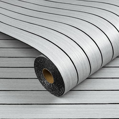 Livelynine Wall Panel Wooden Panels for Walls Stick on Wood Wall Panels for Living Room Bedroom Light Grey 90CMx5M 3D Effect Wood Panel Walls Peel and Stick Hallway Office Decor Greyish White