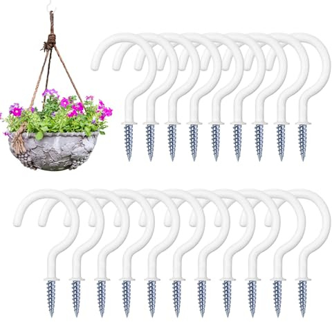 Schraubbare Deckenhaken, extra robuste Aufbewahrungshalterungen, Set mit 20 Schraubhaken, für Haus, Wohnung, Hof, Garten, Werkzeugschuppen, Bad, Keller, Garage
