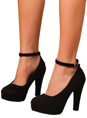 Nuqqichongtian Pumps, tacco piccolo, da donna, con tacco largo, con tacco alto, scarpe da sposa, scarpe da festa, tacco a blocco, eleganti piedi, décolleté con altezza