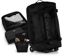 Satch Quest Reisetasche Set Jet Black - Schwarz | Komfortabel und robust mit Tragegriffen und Rollen für einen einfachen und bequemen Transport auf Reisen