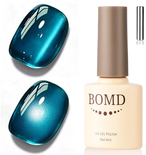 BUTBU UV nagellack magnetiskt, kattögongel nagellack kattöga, nagellack klassisk kattöga, blötläggning UV-nagellack för nagelkonst fransk manikyrsalong, med magnet, 8 ml – blå