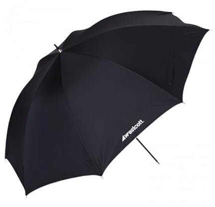 Westcott - Paraguas Plegable para fotografía (114 cm, Funda Negra Desmontable), Color Blanco