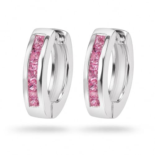Ohrringe Creolen 925 Silber Zirkonia Damen Mädchen Kinder echt Geschenk Klappcreolen