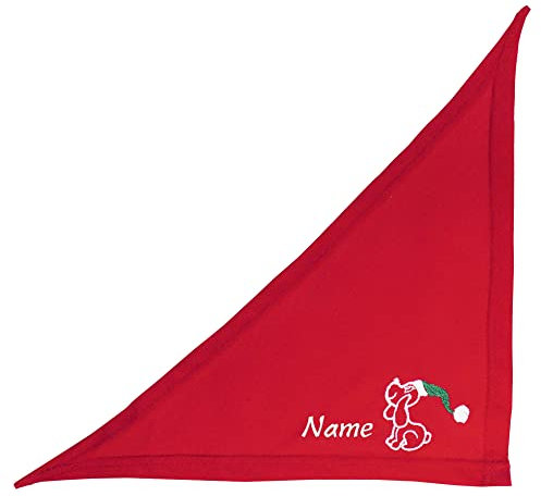 Schecker Besticktes Weihnachts Hundehalstuch 35 cm Weihnachtshund + Name des Hundes
