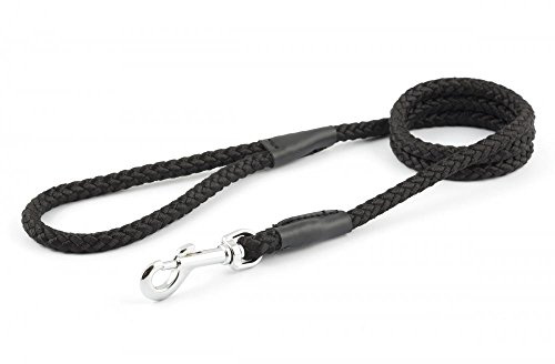Ancol Trigger Hook Rope Dog Lead (1.07m x 10mm - 30kg) (Black)