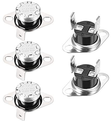 sourcing map 5pcs Temperaturschalter Thermostat 75 °C 10A Normalerweise geschlossen NC de