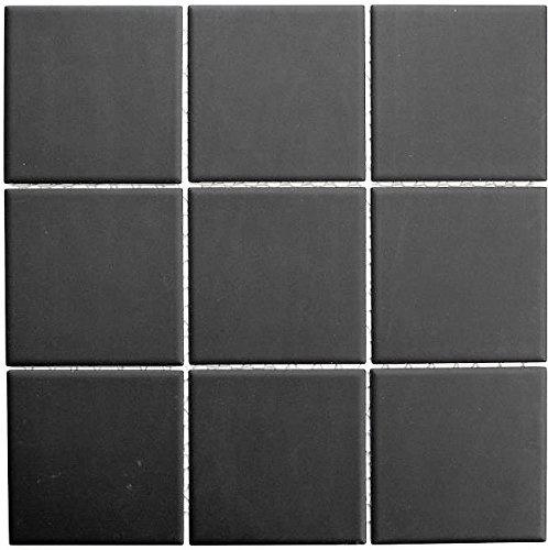 Mosaik Fliese Keramik schwarz unglasiert für BODEN WAND BAD WC DUSCHE KÜCHE FLIESENSPIEGEL THEKENVERKLEIDUNG BADEWANNENVERKLEIDUNG Mosaikmatte Mosaikplatte