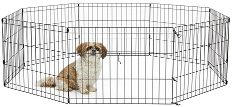 New World by MidWest Homes for Pets 18-Inch Exercise Pen, for Indoor and Outdoor use, 16 Sq Feet of Play, Folding Dog Pen, No Door Design for Maximum Security, Easy to Set Up, Foldable Pet Playpen