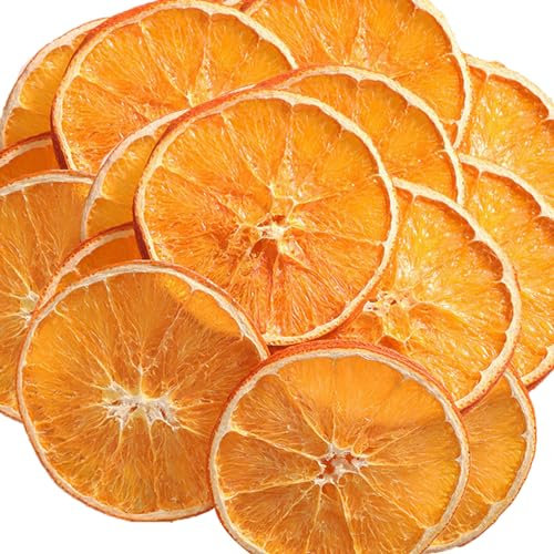Mkostlich Getrocknete Orangenscheiben, 250g NatüRliche Orangenscheiben Getrocknet Deko, Dehydrierte Orangenscheiben für Weihnachtsdekoration, Adventskranz, Seife, Fruchtscheiben