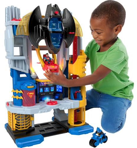 Imaginext DC Super Friends Batman Playset Ultimate Headquarters 2-Ft Tall with Lights Sounds Figures & Accessories for Ages 3+ Years, HNW08