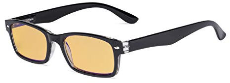 Eyekepper Blaulichtfilter Computerbrille mit Federscharnier für Damen und Herren, klassische Leserille - Schwarz +3,00