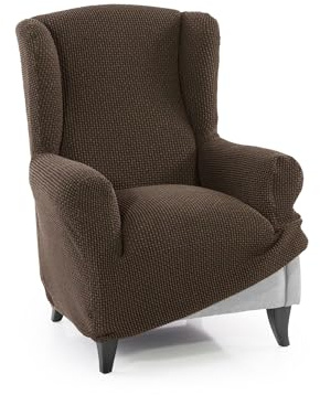 FAVERTI® Super elastischer Sesselbezug für Ohrensessel, 1-Sitzer, 70 bis 100 cm, Modell Novele, Wildleder, hochwertiger Schutz aus Jacquard-Stoff, Baumwollgefühl, Ohrensesselschutz