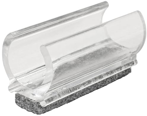 Wagner 15069299 - Set di 4 feltrini per tubi tondi, 50 x 12/19 x 17/25 mm, in feltro da 8 mm, in plastica trasparente, made in Germany
