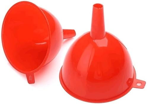 LAVAMI Embudo de Seguridad Rojo Embudo Grande for Uso en Cocina, Embudo de plástico Multifuncional for llenar Botellas/Transferencia de líquido/Polvo (Color: Rojo, tamaño: ×5)
