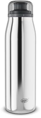 alfi ISO BOTTLE 500ml, Edelstahl poliert, Isoliertrinkflasche aus Edelstahl, absolut dichter Drehverschluss, hält 12 Stunden heiß, 24 Stunden kalt, Trinkflasche für Kohlensäure, BPA-frei