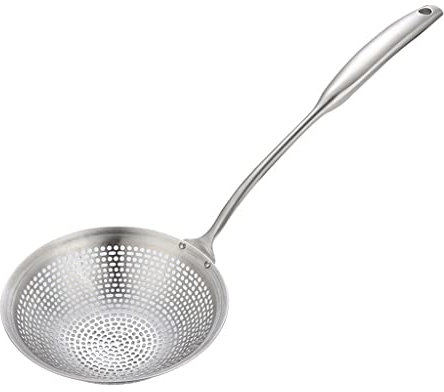 Cucharas Para Cocinar Colador de Pasta, espumadera de cocina, utensilio perfecto for freír, colador profesional con mango antideslizante cómodo for utensilios de cocina y restaurante Cucharas Para Rev