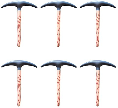 Bohue 6pcs Inflatable Pickaxe Toy Blow up Pickaxe Party Toy Pool Toys Fake Pickaxe Prop for Halloween Cosplay