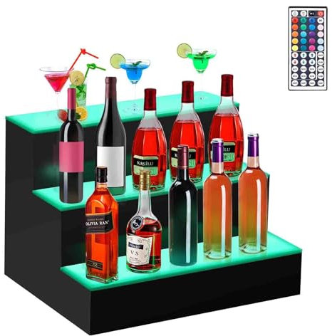Modernes LED-beleuchtetes Likör-Flaschenregal für Zuhause, Bar und gewerbliche Nutzung, 2 Etagen, ferngesteuert
