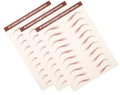 ARTSEWPLY Autocollants pour Sourcils Marron 3 Feuilles 3d Réalistes Imperméables Maquillage Femmes Kit Mise Transfert Tatouage
