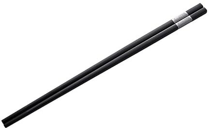 WEKADRIN 10paia Bacchette Acciaio Inossidabile e Lega Design Cinese Con Nodo Ruyi Lavabili Lavastoviglie Per Sushi e Ramen e Nero