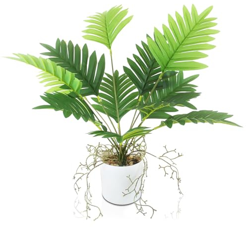 INSANYJ 49cm Kunstpflanze Wie Echt, Areca Palmen Künstliche Pflanzen im Topf Zimmerpflanzen, Kunstpflanzen Dekopflanze Fake Plant Plastik Pflanze für Balkon, Zimmer, Wohnzimmer, Badezimmer Deko