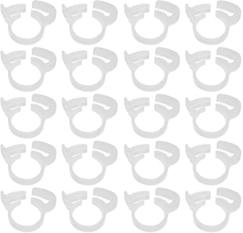 M METERXITY 20-Pack Double Gripping Nylon Hose Clamps, 1/2 12.3-13.3mm Double Snap Grip Adjustable Ratcheting Clamps for Connecting/Fastening/Sealing Hose/Pipes/Tubing Clamp [White]