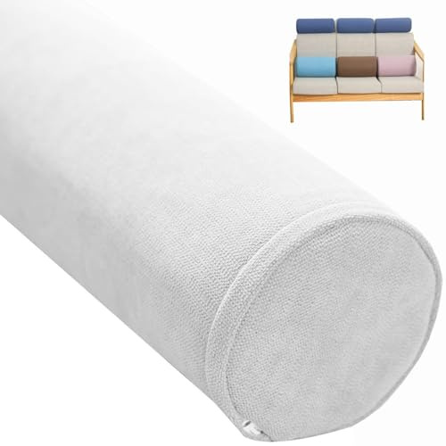 seokor Cojín Cilíndrico Grande 40/50/90/80/60cm Almohada de Tubo para Lumbar/Cuello/Espalda/Cabeza Apoyo Almohada Rollo con Funda Extraíble para Cama, Sofá, Silla, Coche, Yoga(B14,15x60cm)