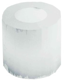 NKlaus Selenite Tea Light Holder 8 x 8 cm - Round Crystal Candle Holder Made of Natural Stone, Lantern for Meditation, Spiritual Rituals & Harmonious Home 16658