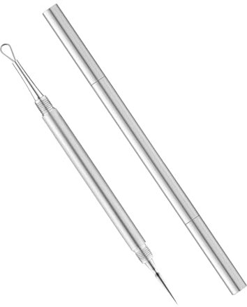 Blackhead Remover, Milia Opener, Comedone Squeezer, Milien Remover, Stainless Steel Lancet Needle Acne, Pimple Tweezers, Blackhead Remover, Pimple Remover Tool for Pimple Press (Silver)