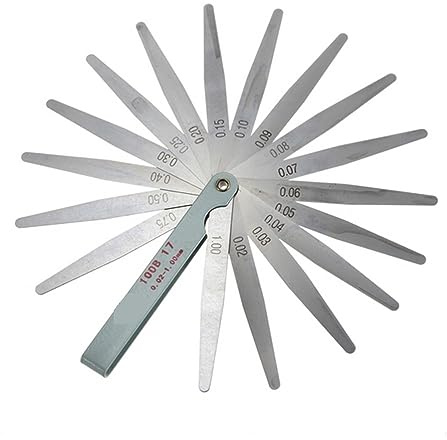 Galgas de Espesor, 0,02 a 1mm 17 Brecha de Espesor de la Hoja métrica Relleno calibrador de espesores Herramienta de Medida for el Uso de la cuña de la válvula del calibrador de espesores(As pic-01)