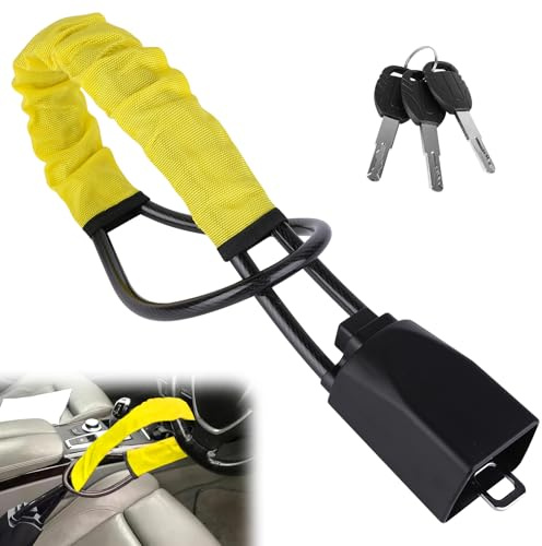 Kinberry Lenkradkralle, Robust Lenkradschloss für Auto, Diebstahlschutz mit 3 Schlüssel, Universell, Einfache Montage, Leicht zu Verstauen, für Auto, SUV, Wohnwagen, Wohnmobil (Gelb)