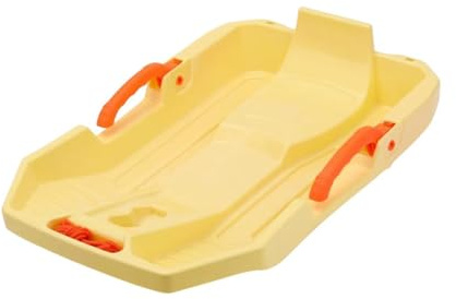KiBcsLic mit Bremsgriffen Und 62,5 cm Langem, Vielseitiger Sandschlitten für Kinder Im Winter, Gelb