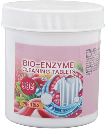 ZJchao Tabletas de Detergente para Ropa Bio Enzyme, Potente Limpieza Profunda, Descontaminación, Previene la Decoloración de Todos los Tejidos, 20 Unidades Orgánicas