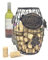 Mind Reader Barrel Metal Wine Cork Holder with Ornaments, Black,Large