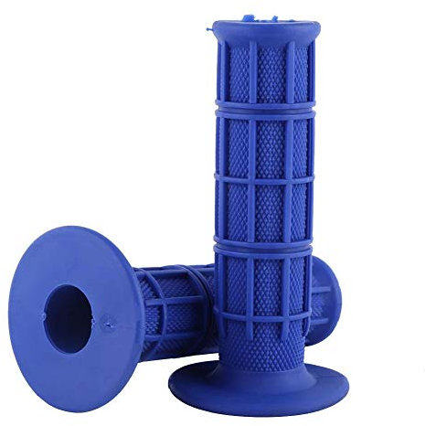 Motorcycle Handlebar Grips, 1 Pair 22mm/24mm 7/8 Inch Universal Rubber Motorcross Handle Grips Anti Slip Motorbike Handlebar Grips Hand Grips(Blue)