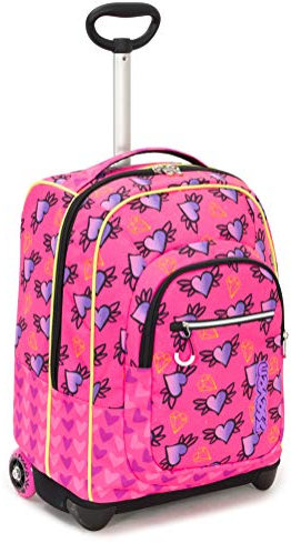 Trolley Fit Seven NYMFE, Rosa, 35 Lt, 2in1 Zaino con Sollevamento Spallacci per uso Trolley, Scuola & Viaggio