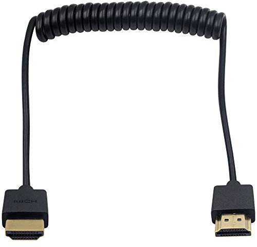 Duttek 4K HDMI Kabel, HDMI auf HDMI Spiral kabel, extrem dünnes HDMI Stecker Stecker Kabel für 3D und 4K Ultra HD TV Stick HDMI 2.0 Kabelverlängerungskonverter (HDMI Extender)(1,2 m / 4 ft)