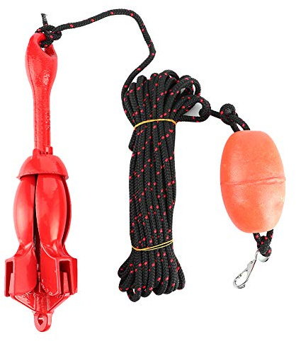 Boot Hardware Teile, Bootsanker-Kit, Faltbare Anker Kit 1,5 kg Roter Universal Edelstahl Grapnel für kleine Boote, Yachten, Jollen, Kajaks, Jetski, Kanus