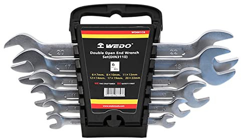 WEDO Doppelmaulschlüssel-Set (6-teilig), Chrom-Vanadium-Stahl, DIN3310