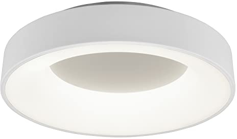 Trio Leuchten LED Deckenleuchte Girona 671210131, Metall Weiß matt, Acryl, inklusiv 27 Watt LED, Dimmer, Memory Funktion, Nachtlicht, Fernbedienung |